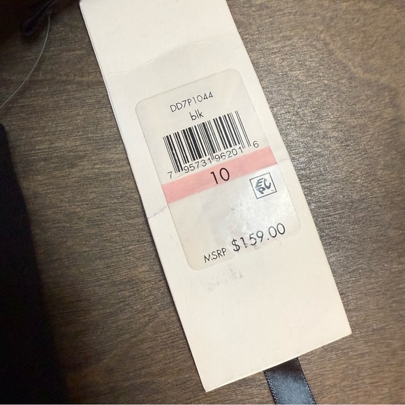 DKNY Black Sheath Midi Dress V-Neck Sleeveless with Gold Back Accents - Picture 7 of 9